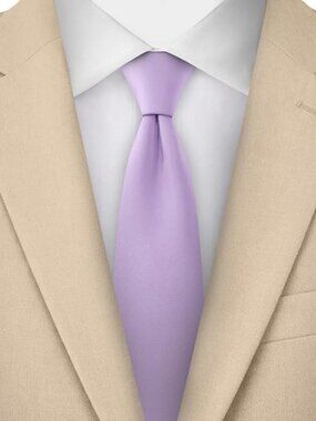 Jacob Alexander Men's Slim Width 2.75" Solid Color Tie - Lavender